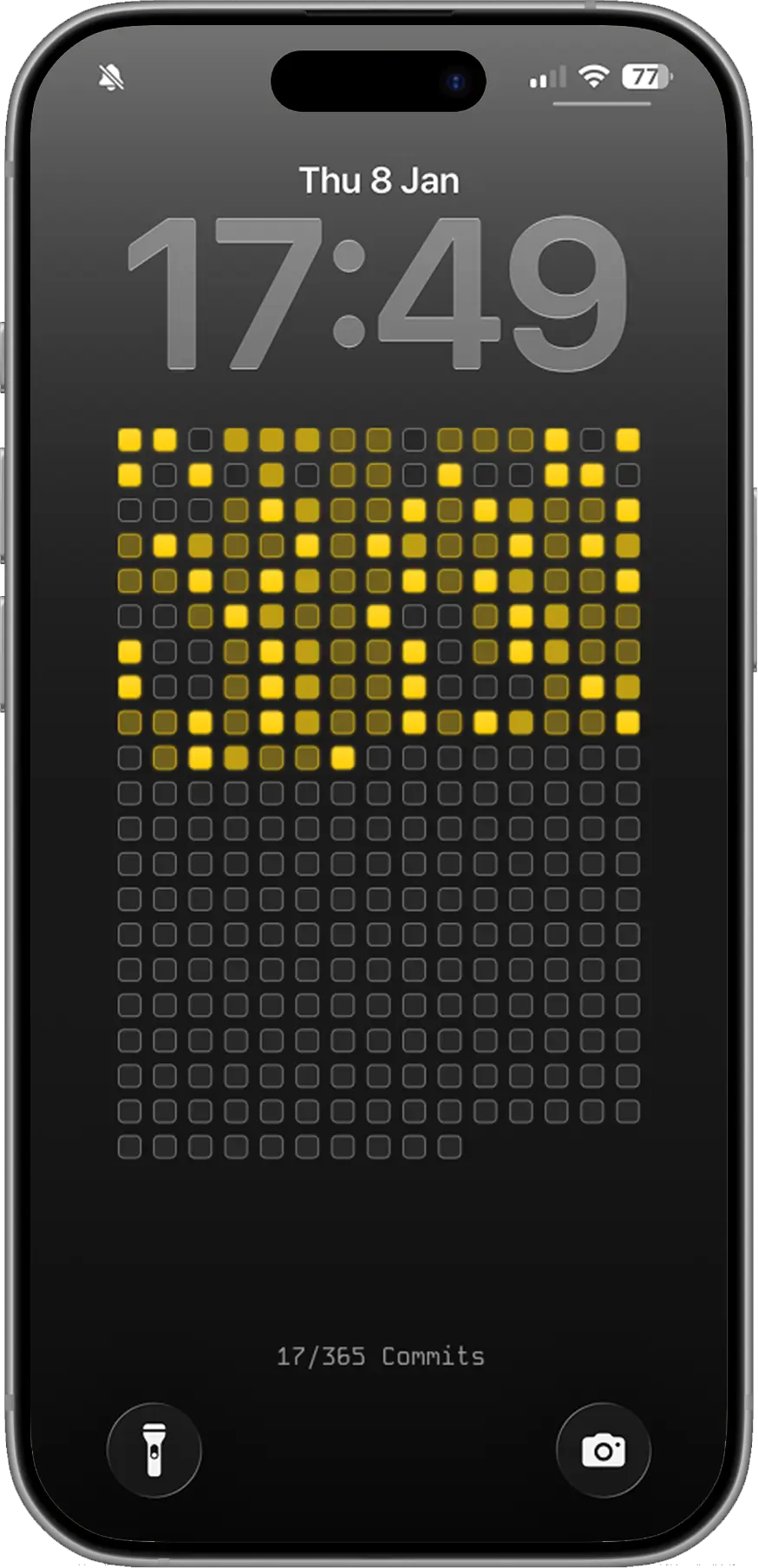 DevClocked wallpaper preview on iPhone